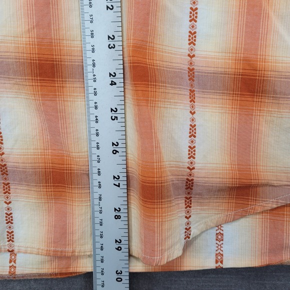 Mens Lucky Brand‎ 2XL Plaid Short Sleeve Western Aztec Snap Up Shirt - Picture 3 of 10